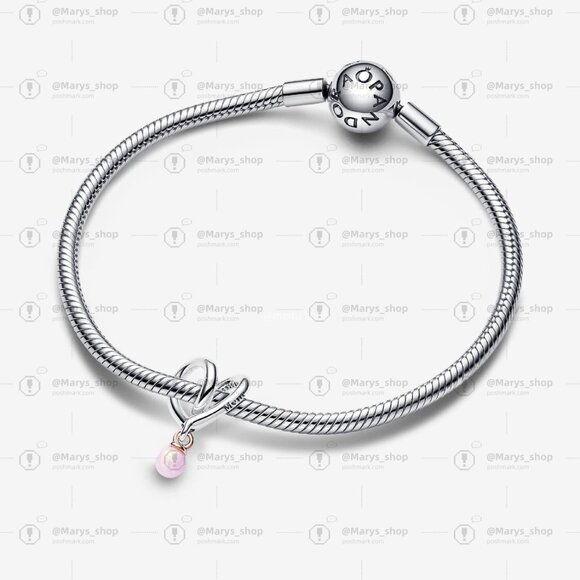 Pandora Two-tone Wrapped Heart Charm - Picture 3 of 5